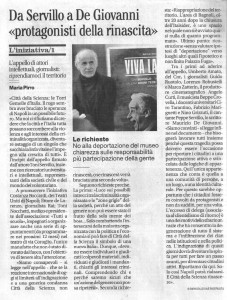 Un articolo pubblicato oggi sul quotidiano "Il Mattino" di Napoli