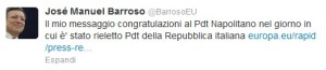 Tweet Barroso Napolitano