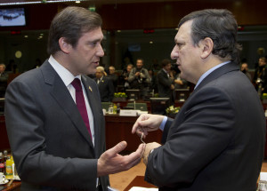 Il premier portoghese Pedro Passos Coelho con Barroso