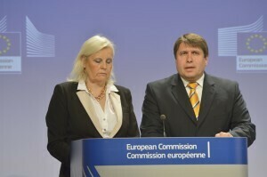 Gunilla Almgren, President of the European Association of Craft, Small and Medium-sized Enterprises (UEAPME), on the left, and Markus Beyer, Director General of BusinessEurope