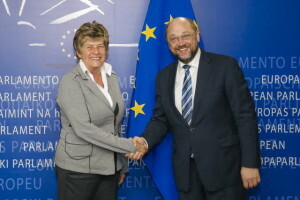 Susanna Camusso con Martin Schulz