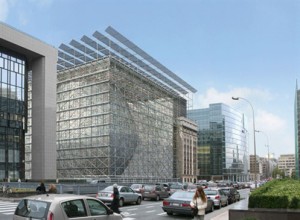 The new European Council headquarter, building up next to the old one