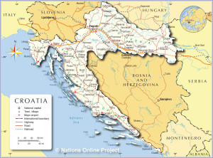 A map of Croatia by www.nationsonline.org