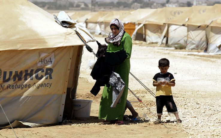 Rifugiati siriani in un campo dell'Unhcr