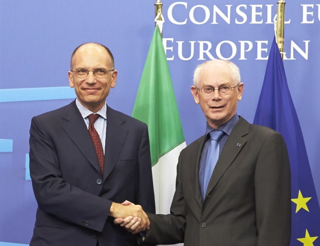 Enrico Letta con il Presidente del Consiglio Europeo Herman Van Rompuy