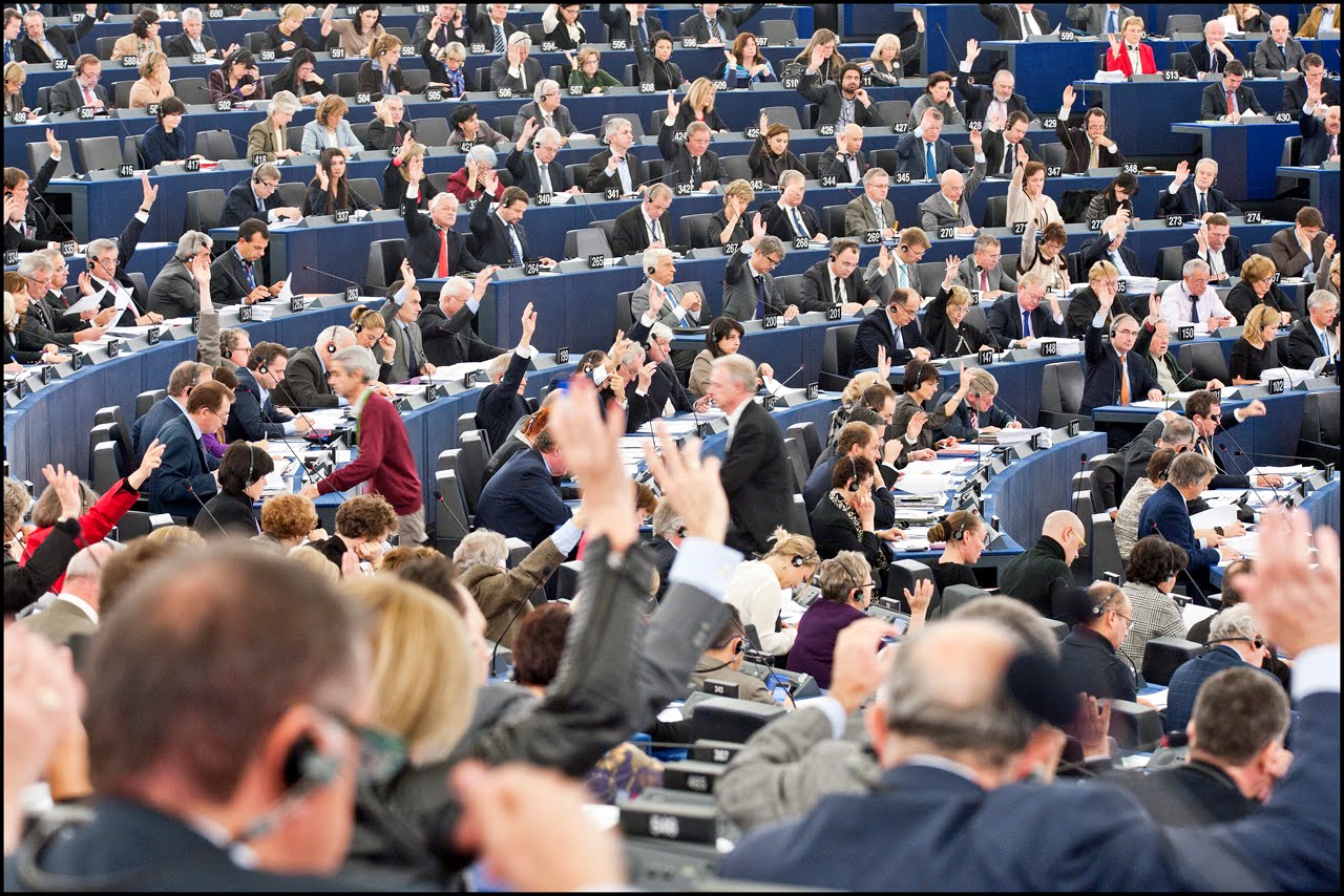 Eurodeputati in votazione nell'Aula di Strasburgo