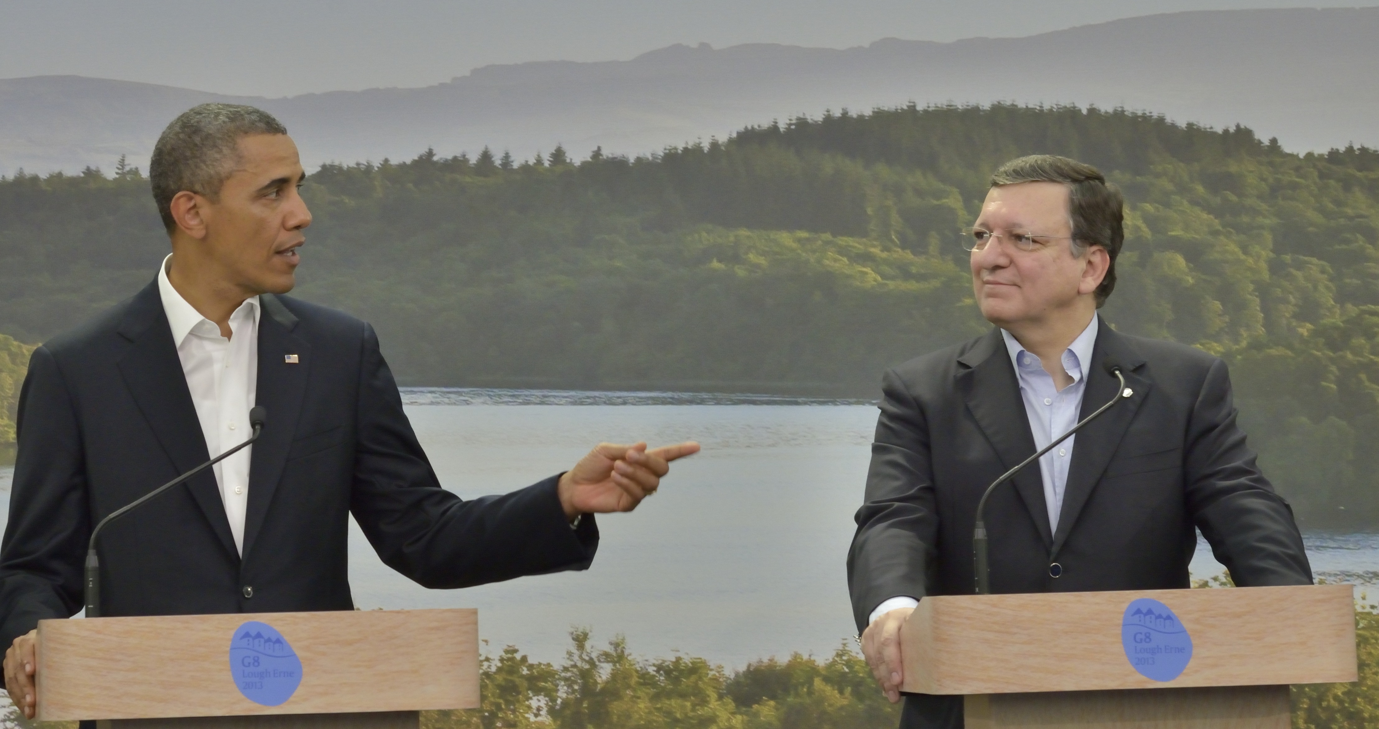 Obama e Barroso al summit del G8 in Irlanda del Nord nel giugno 2013