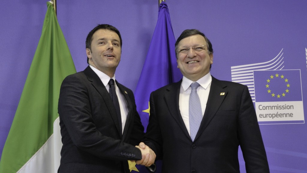 Matteo Renzi, Italian Prime Minister, was received by Jos Manuel Barroso, President of the EC