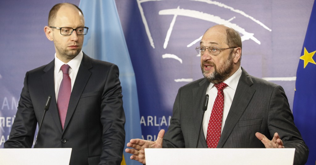 Arseniy Yatsenyuk con Martin Schulz - © European Union 2014 - EP 