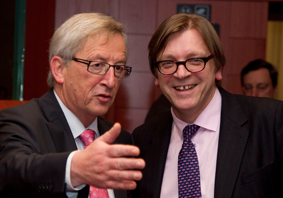 Juncker (on the left) and Verhofstadt