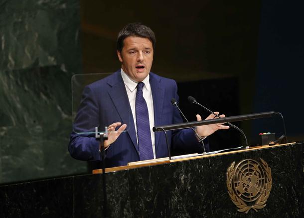 Matteo Renzi parla all'Assemblea dell'Onu