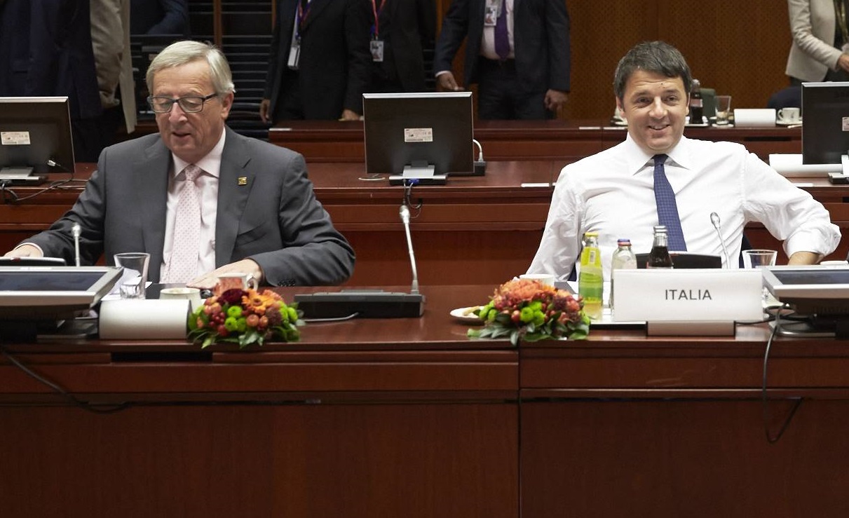 Juncker e Renzi al Consiglio europeo