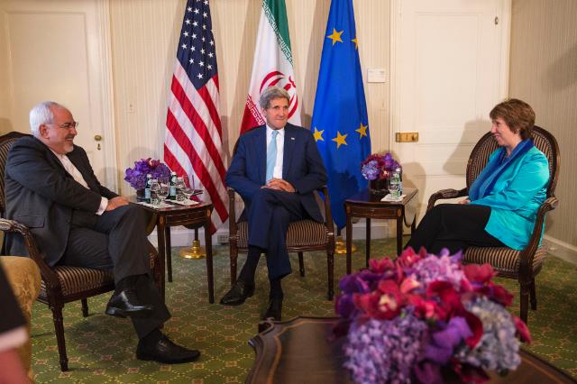 Mohammed Javad Zarif, John Kerry e Catherine Ashton