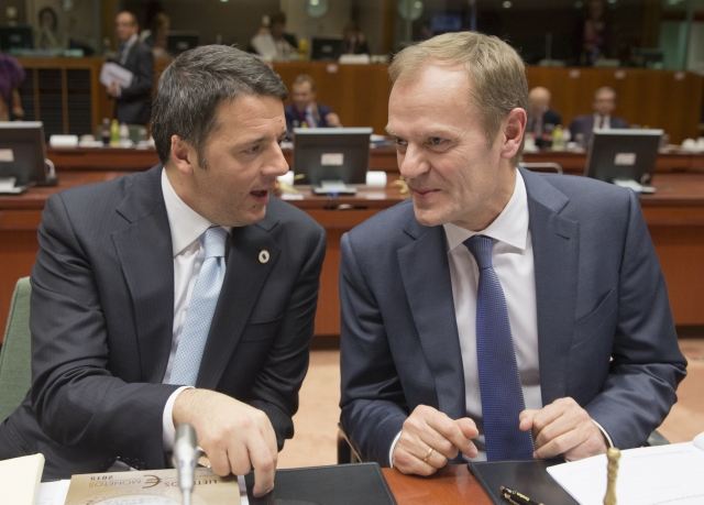 Renzi e Tusk al tavolo del Consiglio europeo