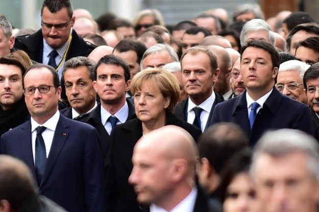 I leader europei in marcia a Parigi contro il terrorismo