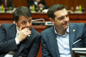 Renzi e Tsipras al Consiglio europeo