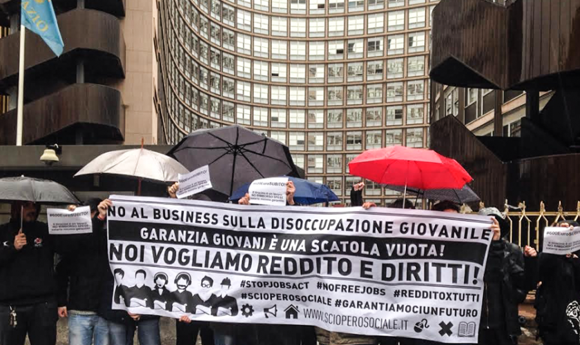 Protesta garanzia giovani