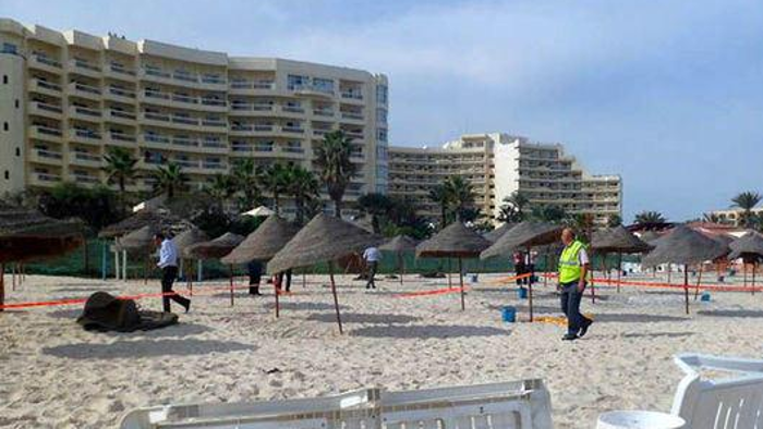 La spiaggia di Sousse, in Tunisia, dov'è avvenuto l'attentato terroristico