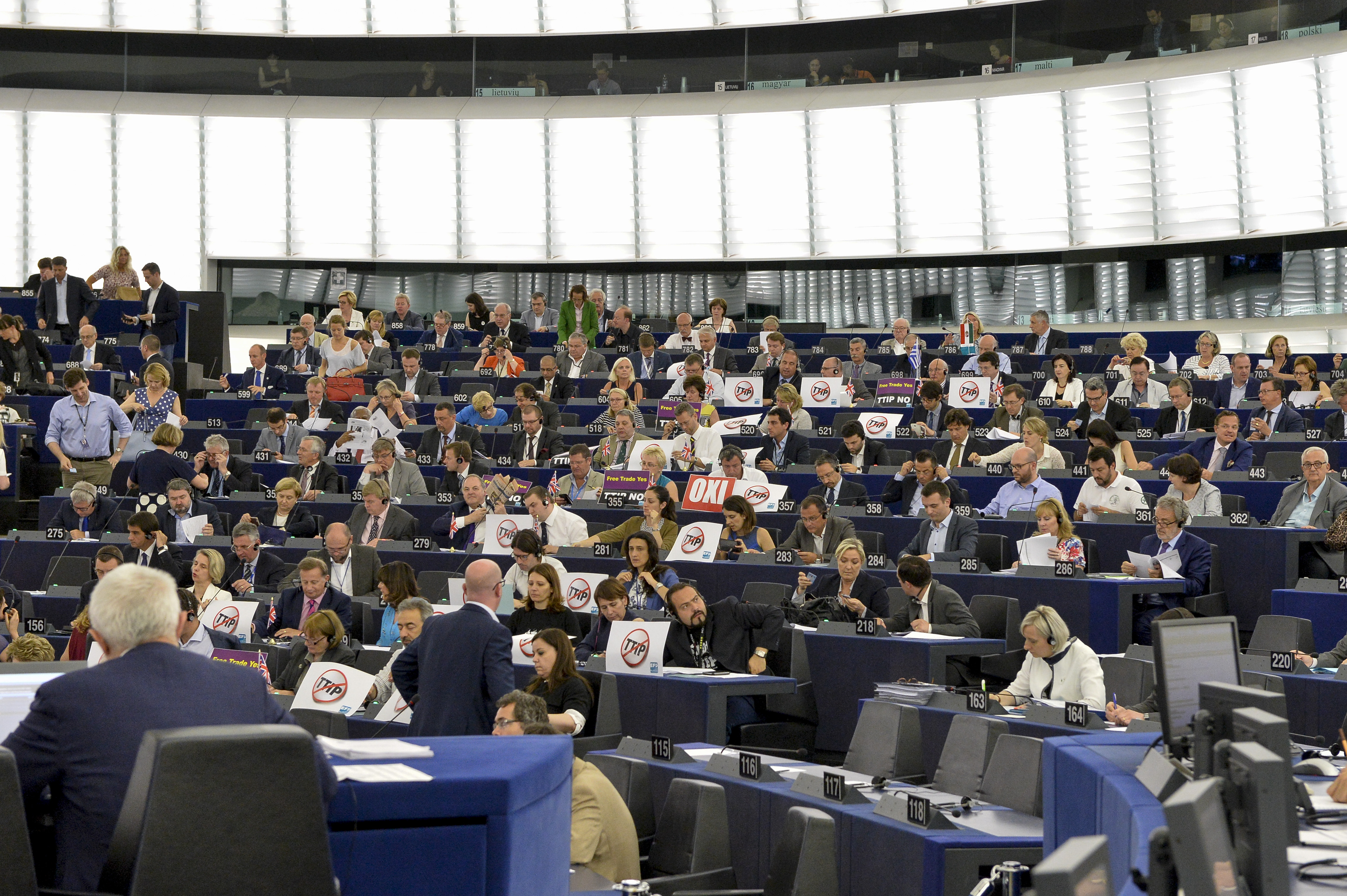 L'aula di Strasburgo durante il dibattito