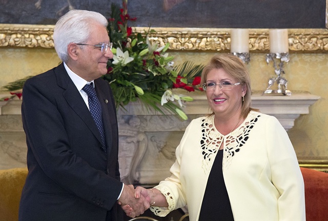 Il presidente della Repubblica Sergio Mattarella con la sua omologa maltese Marie Louise Coleiro Preca (Fonte: Quirinale)