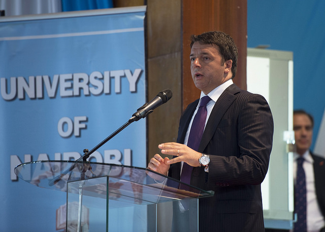 Il premier Matteo Renzi all'Università di Nairobi, in Kenia (Fonte: Palazzo Chigi)