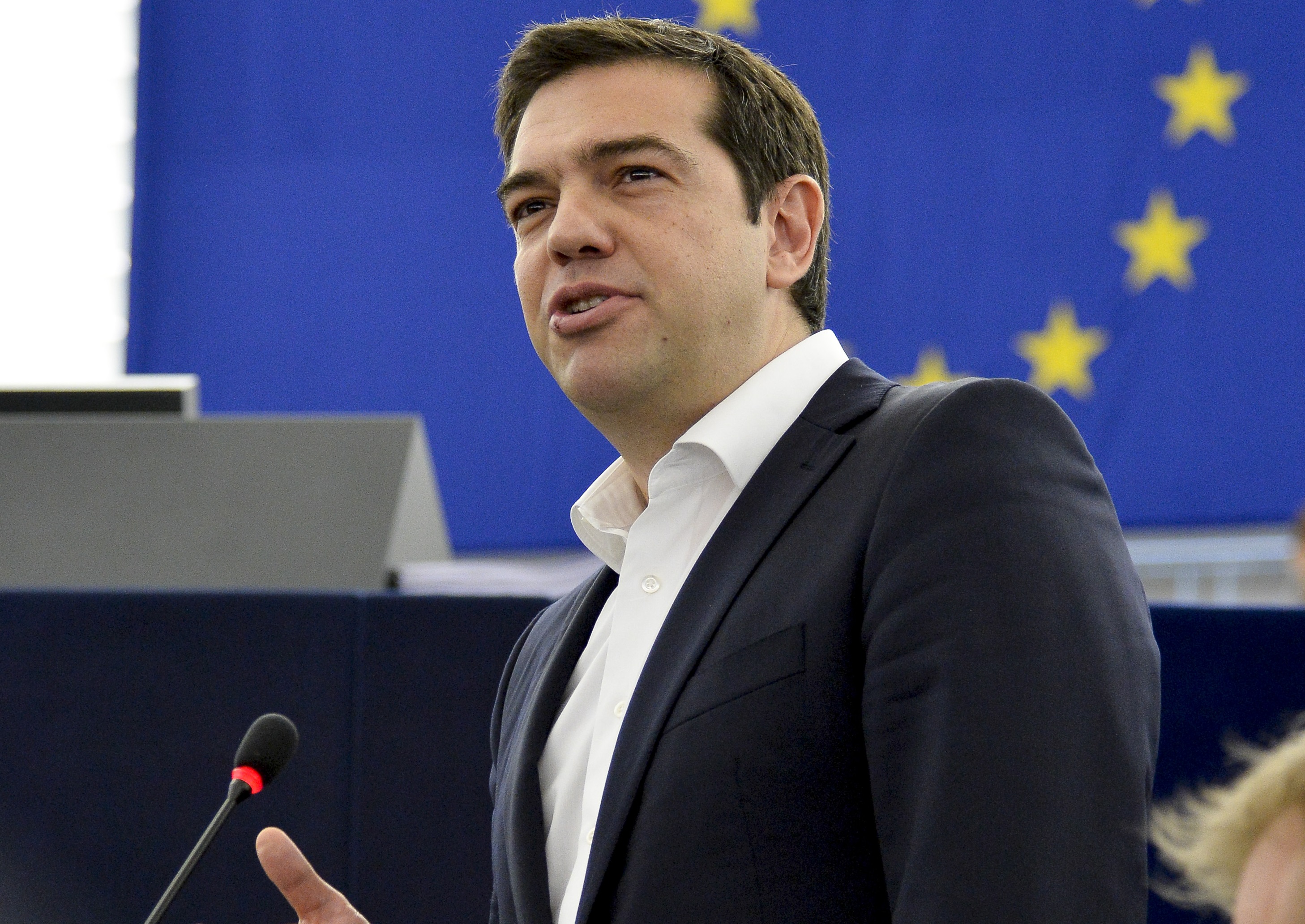 L'intervento di Tsipras a Strasburgo - foto Parlamento europeo