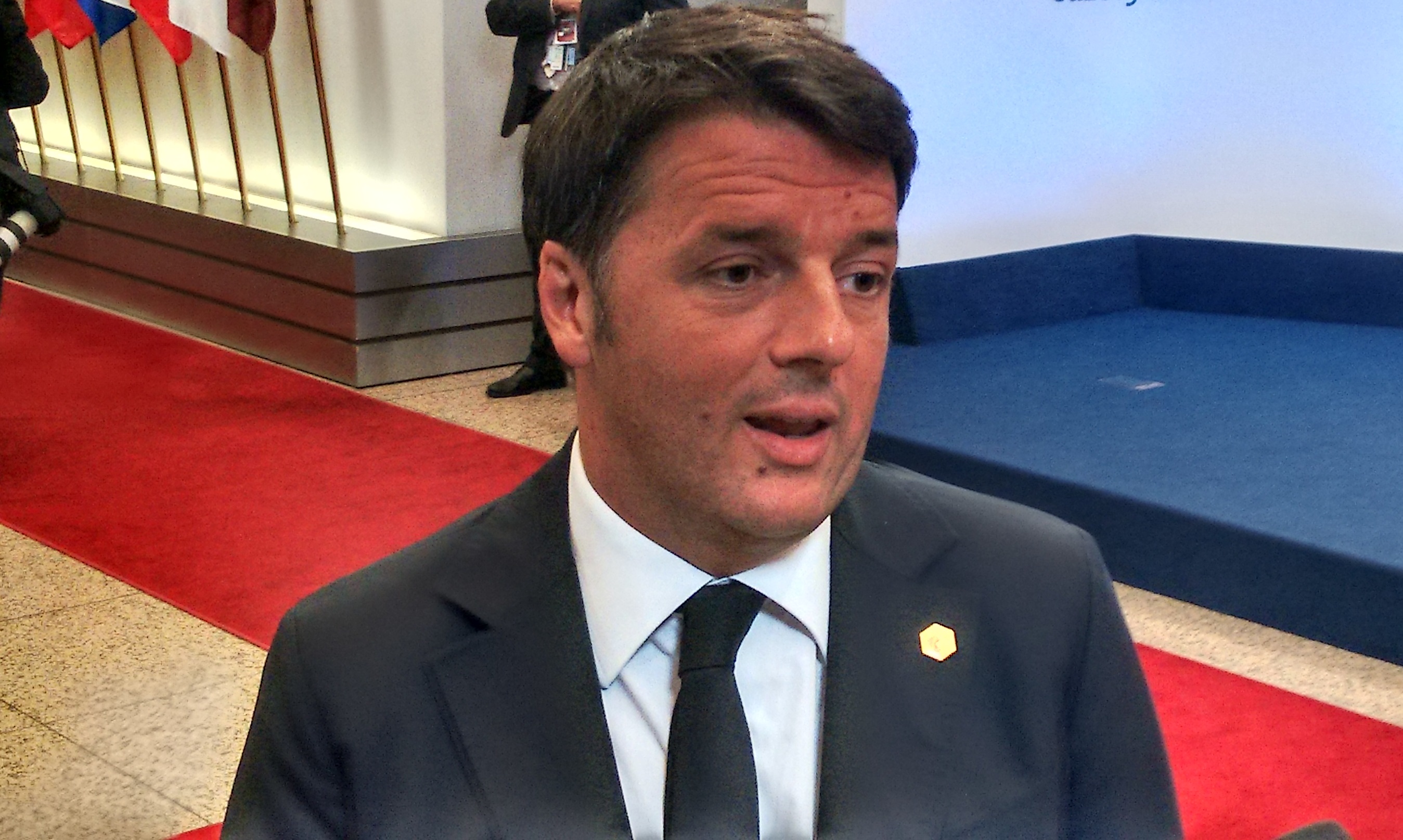 Matteo Renzi al suo arrivo al Consiglio europeo