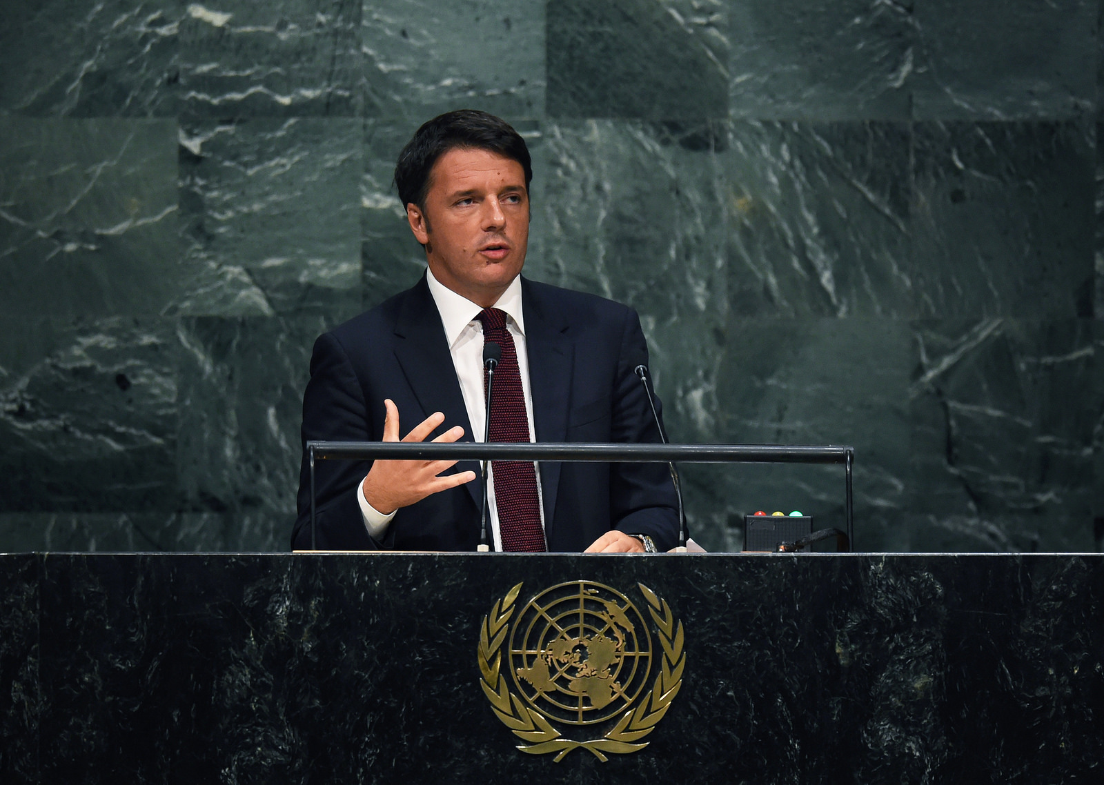 Il presidente del Consiglio Matteo renzi interviene all'Assemblea generale Onu (Fonte: Palazzo Chigi)