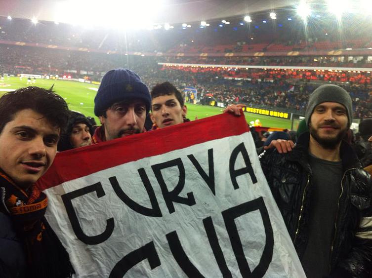 Tifosi del Roma Club Bruxelles - Curva Sud a Rotterdam