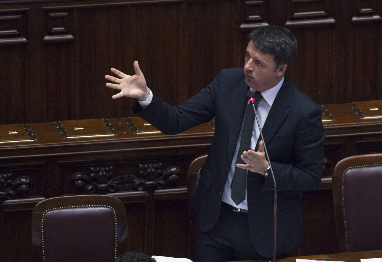 Il premier Matteo Renzi interviene in Aula a Montecitorio (Foto: Barchielli, Palazzo Chigi