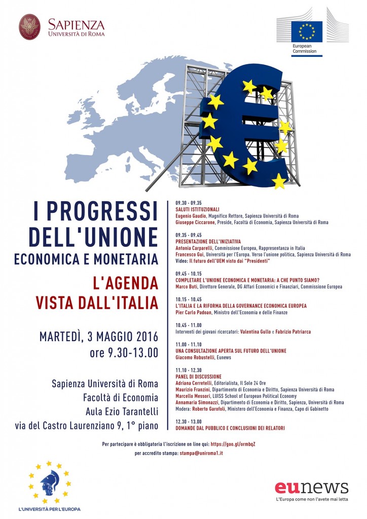 Uem, Unione economica e monetaria, Pier Carlo Padoan, Marco Buti, Commissione europea, Università La Sapienza