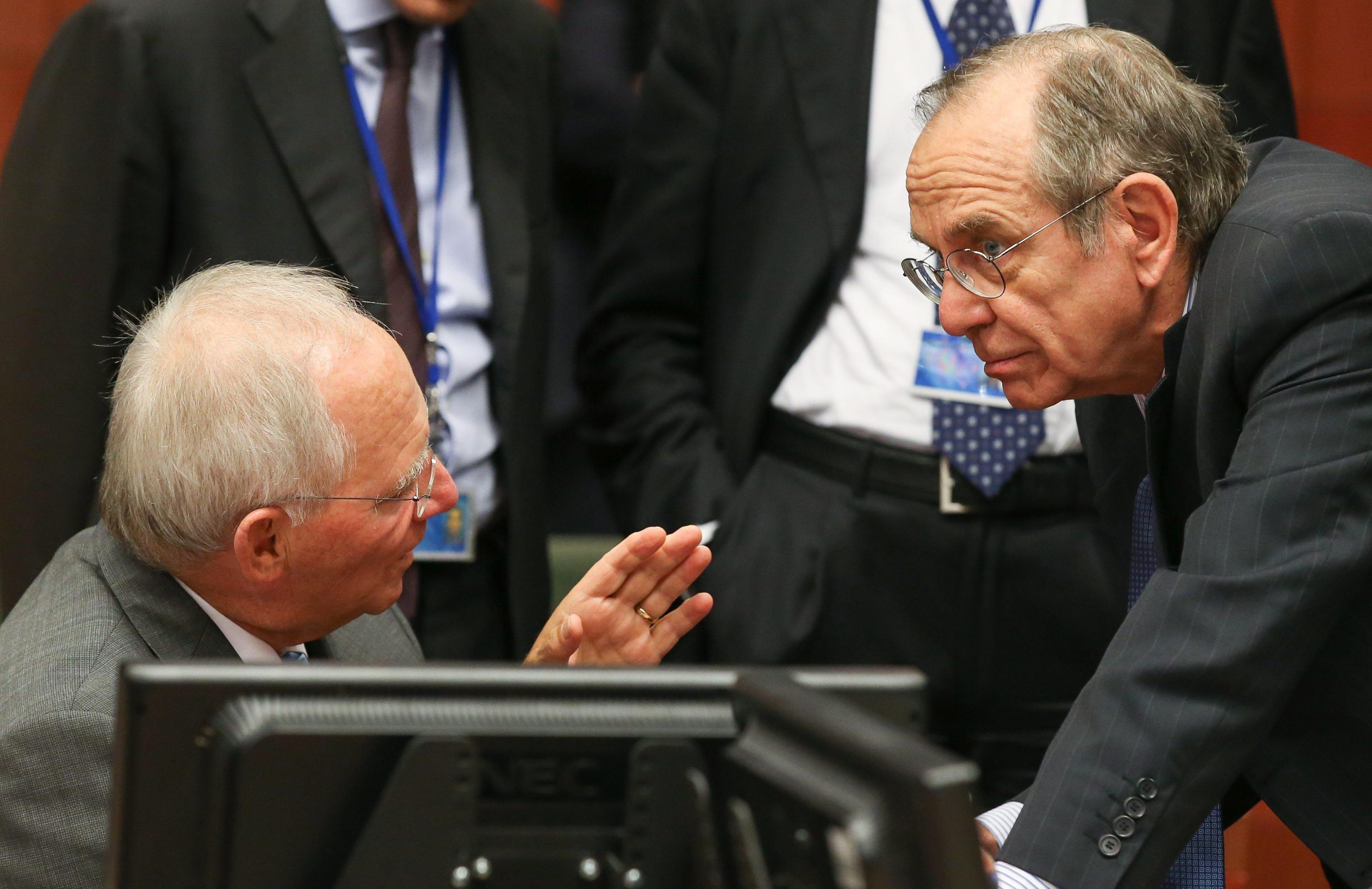 Wolfgang Schaeuble e Pier Carlo Padoan