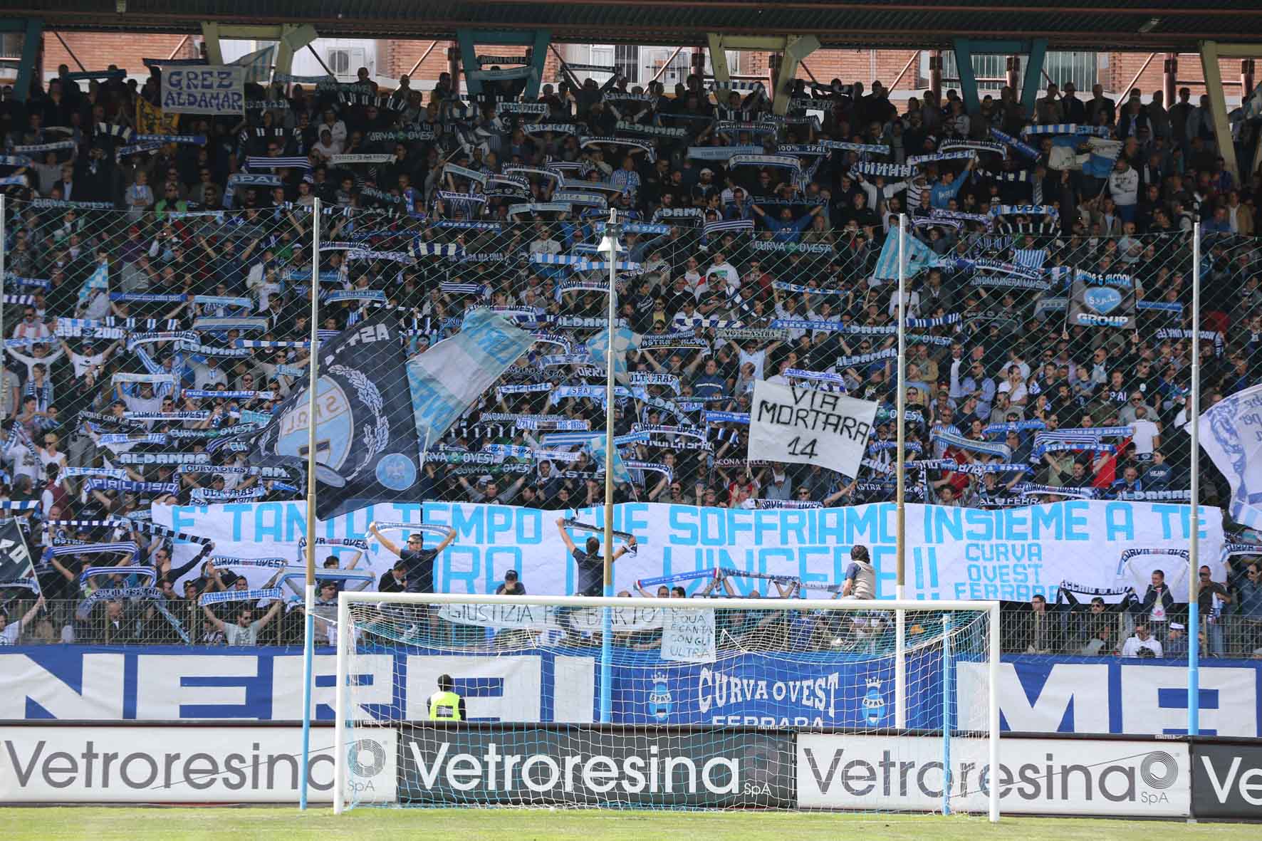 Curva della Spal allo stadio Paolo Mazza