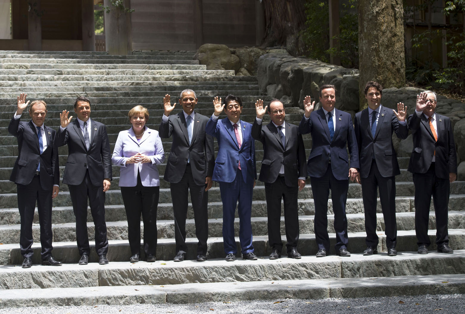 Foto di gruppo al G7 di Ise-Shima in Giappone (Foto: Barchielli, Palazzo Chigi)