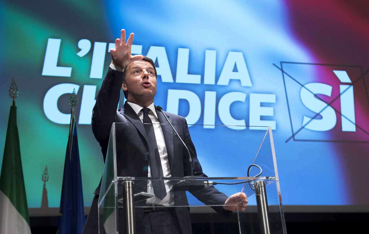 Il prmier Matteo Renzi lancia la campagna per il referendum costituzionale (Fonte: Palazzo Chigi, Foto Barchielli