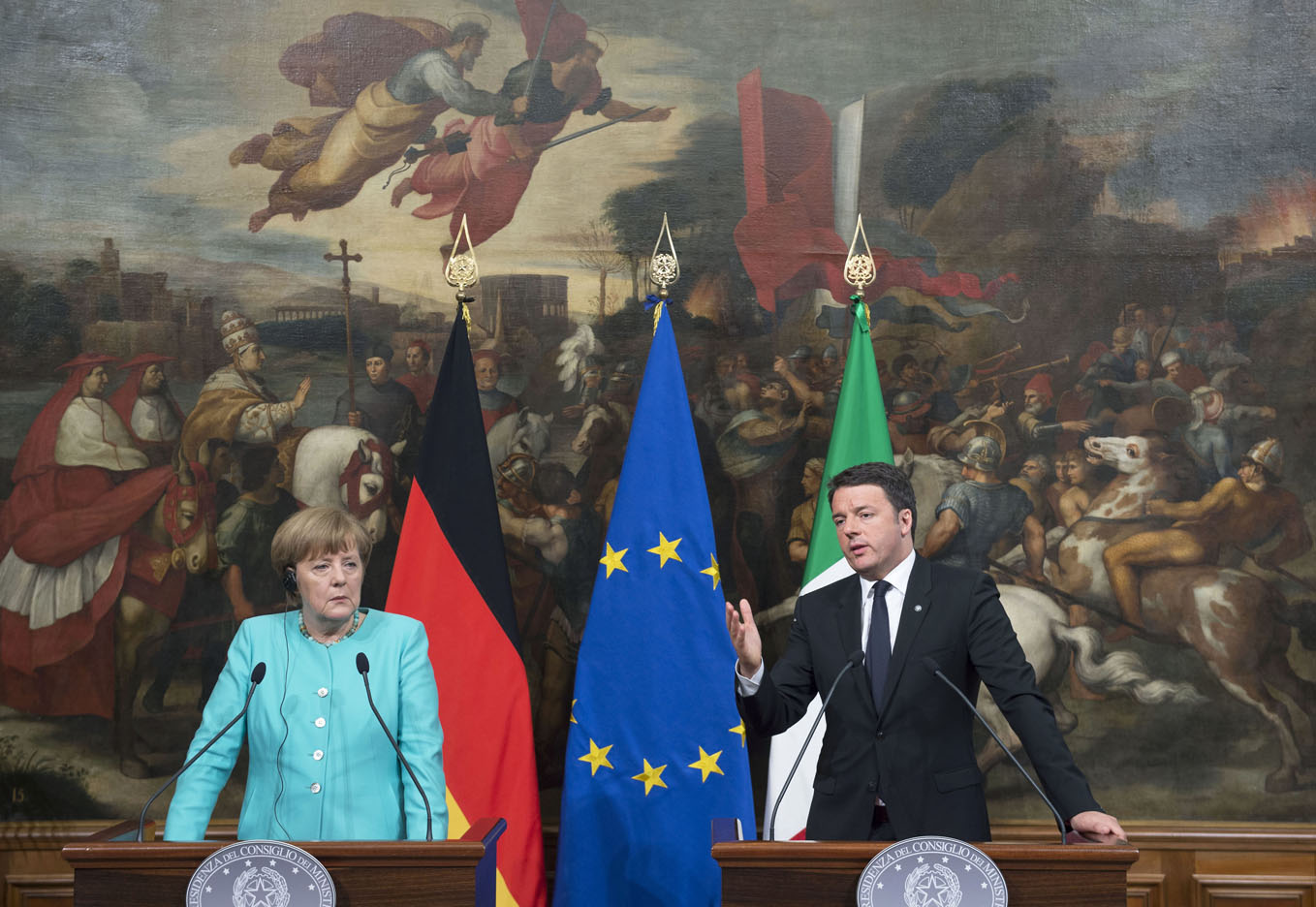 Matteo Renzi e Angela Merkel (Foto: Barchielli, Palazzo Chigi)