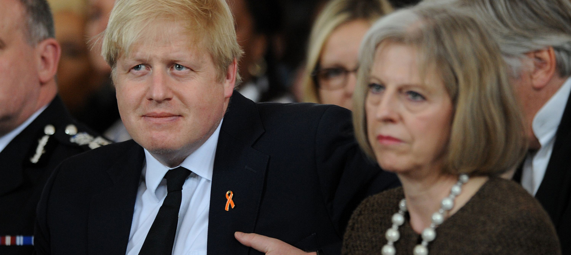 Da sinistra: Boris Johnson, ex sindaco di Londra e Theresa May, ministro degli Interni. Sono i probabili candidati alla successione di Cameron alla leadership del partito conservatore britannico