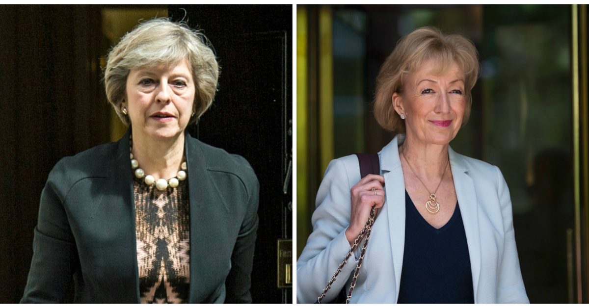 Da sinistra: Theresa May, Segretario agli affari Interni e Andrea Leadsom, ministro all'Energia