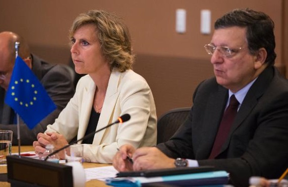 L'ex commissaria all'Azione cimatica Hedegaard con Barroso