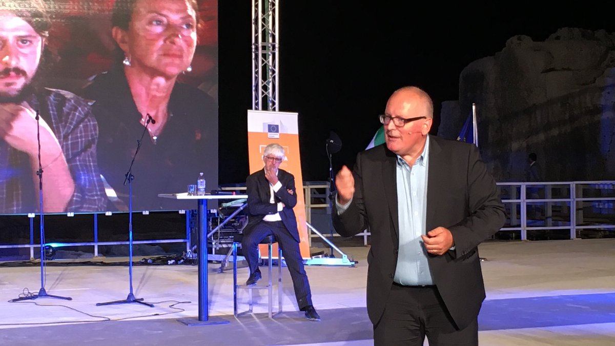 Il primo vicepresidente della Commissione Ue, Frans Timmermans, a Siracusa