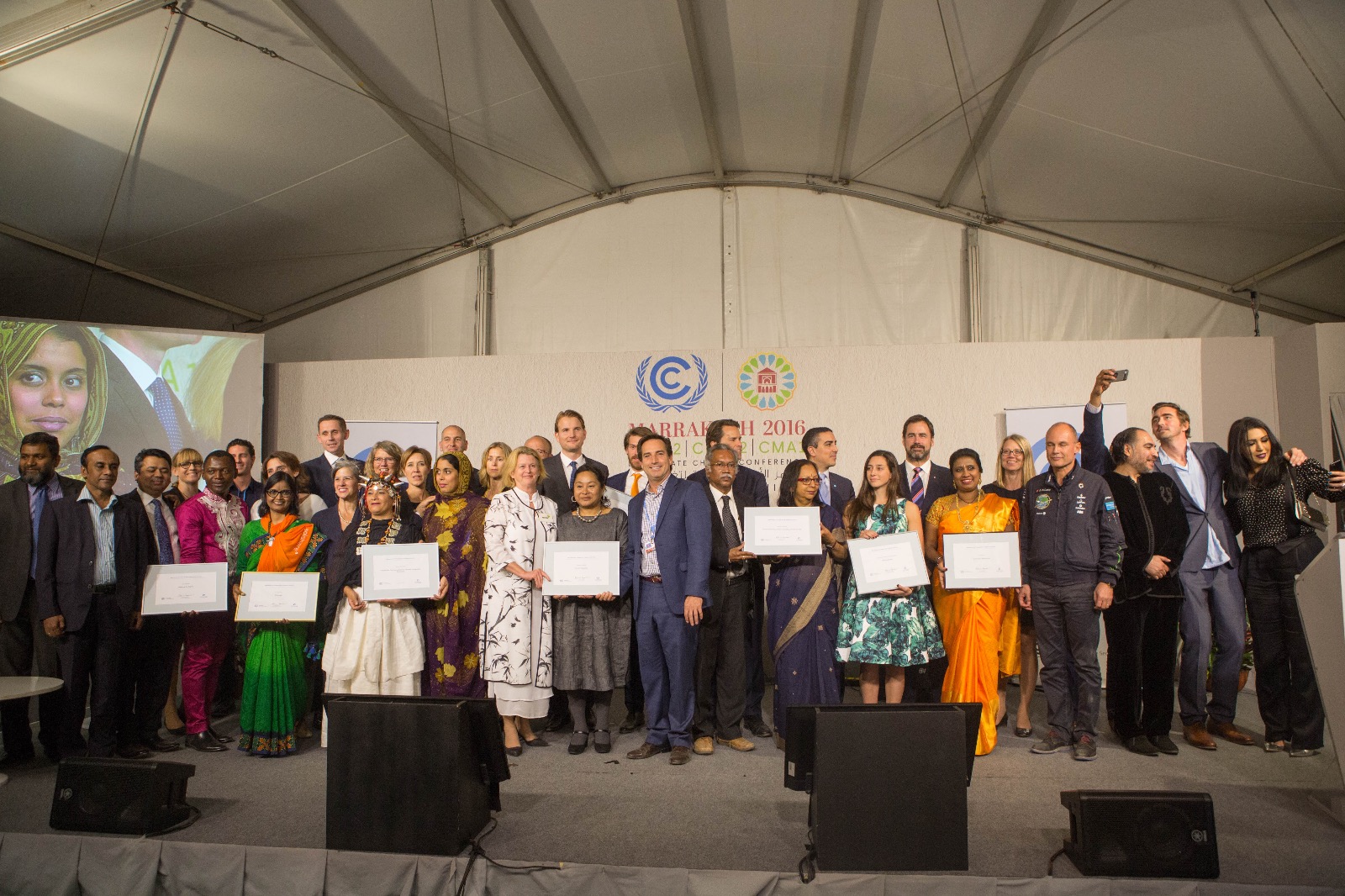 I vincitori dei premi Momentum for Change durante la COP22 di Marrakech