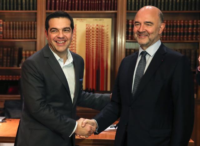 Tsipras e Moscovici - foto Commissione europea