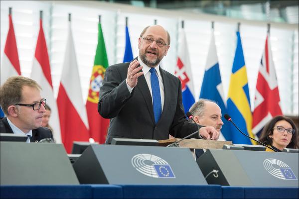 Martin Schulz in aula. (Foto di Pietro Naj Oleari, EP)