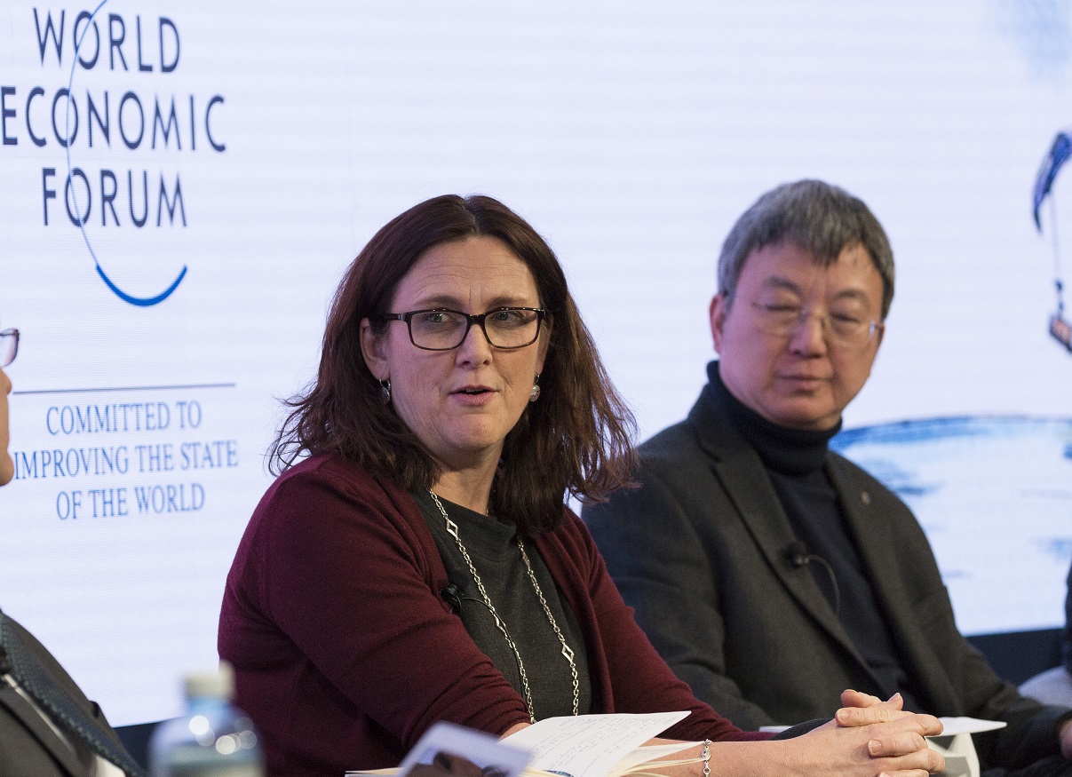 Malmstrom a Davos - foto Commissione Ue