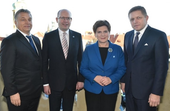 Victor Orbán, Bohuslav Sobotka, Beata Szydlo e Robert Fico