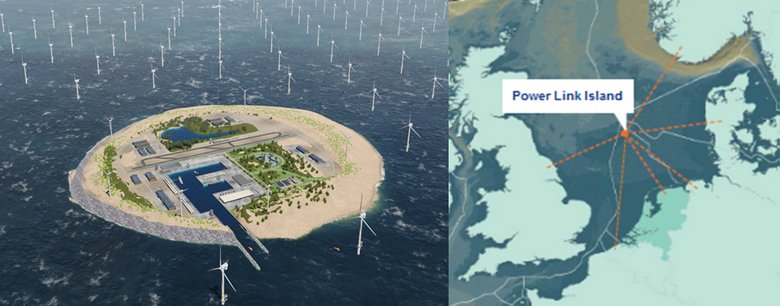 Ricostruzione del progetto  North Sea Wind Power Hub - fonte: http://www.tennet.eu