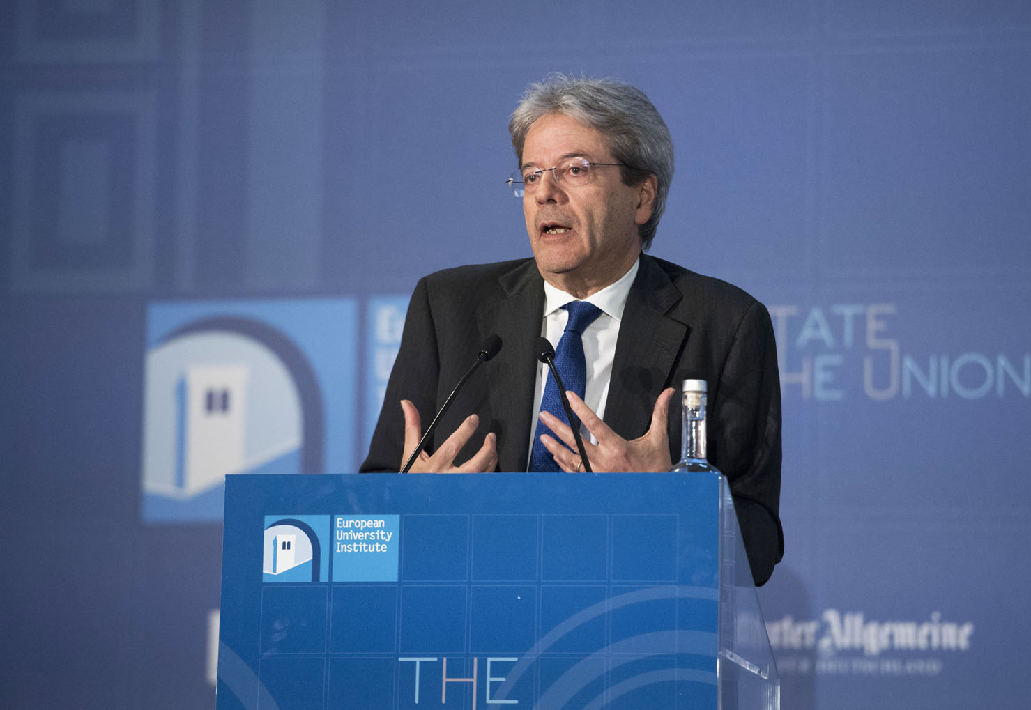 Il premier Gentiloni interviene allo State of the Union a Firenze (Foto: Barchielli, Palazzo Chigi)