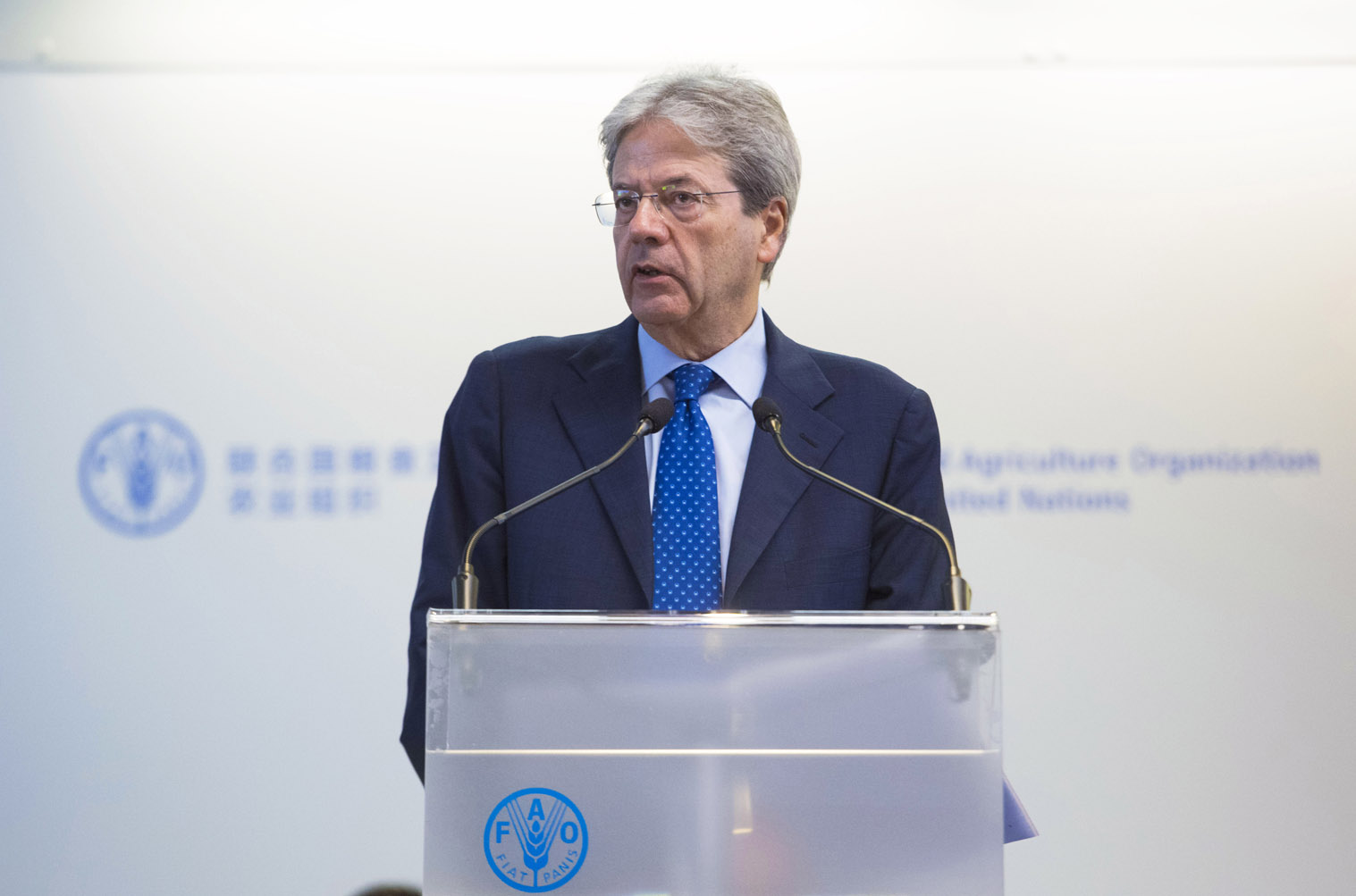 Il presidente del Consiglio Paolo gentiloni alla Conferenza Fao (Foto: Barchielli, Palazzo Chigi)