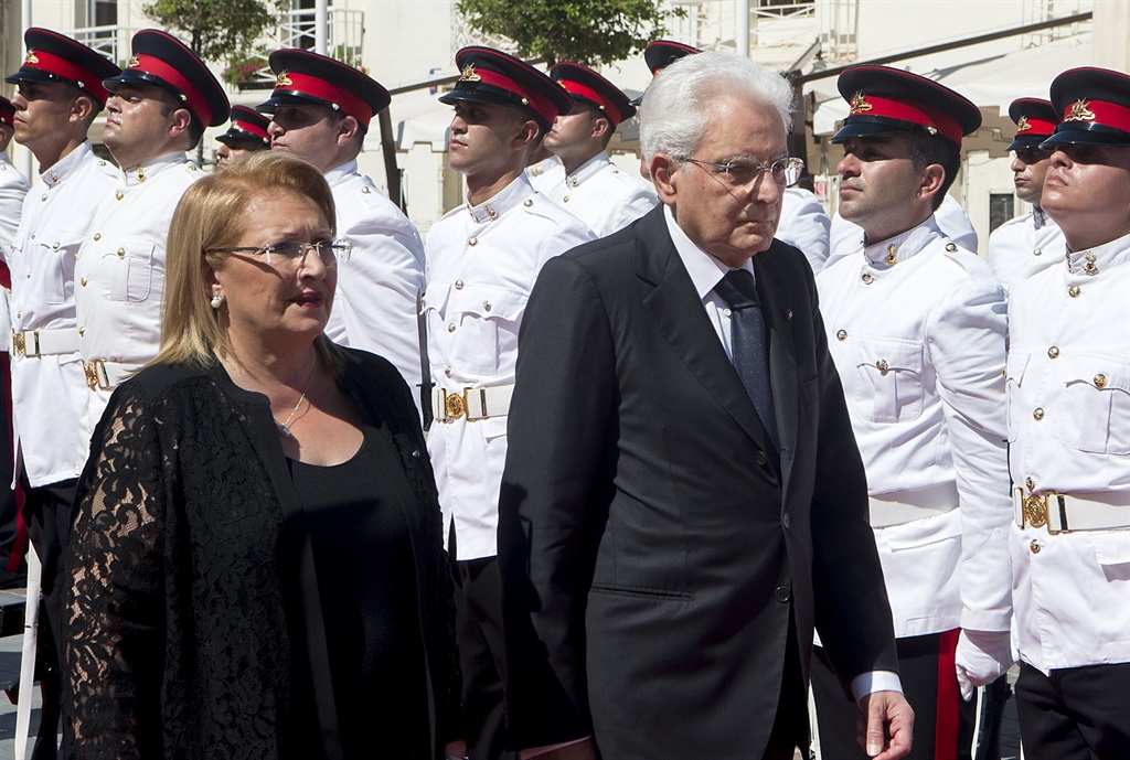 Il presidente della Repubblica Sergio Mattarella con l'omologa maltese, Marie Louise Coleiro Preca (Fonte: Quirinale)