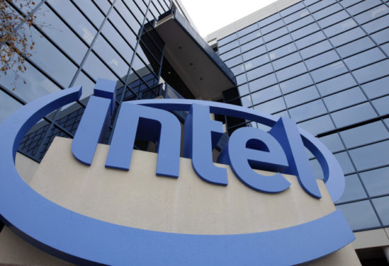 The Intel sign is shown at Intel headquarters in Santa Clara, Calif., Monday, Dec. 12, 2011. Intel cut its fourth-quarter revenue outlook Monday due to massive flooding in Thailand, sending shares for the entire sector downward. Intel now expects fourth quarter revenue of between $13.4 billion and $14 billion. It had previously forecast revenue of $14.2 billion to $15.2 billion during the key holiday quarter. (AP Photo/Paul Sakuma)